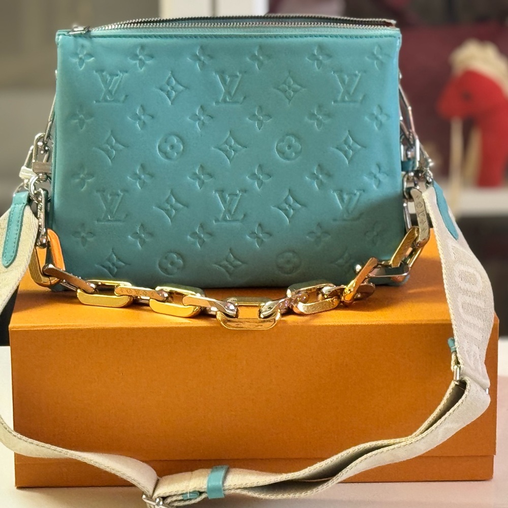 Louis Vuitton Aqua Embossed Crossbody Bag